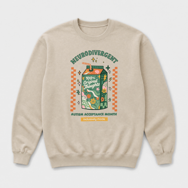 100% Original Thoughts Tag Free Sweatshirt Sand sweatshirt, front