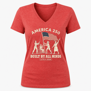 Autism V - neck - America 250 Built By All Minds Women’s Relaxed V - Neck - Daily Bloom