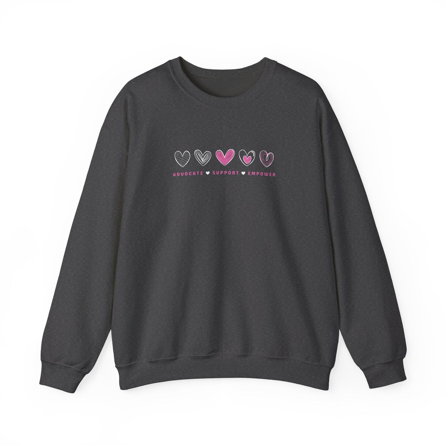Advocate Support Empower Love Hearts Sweatshirt