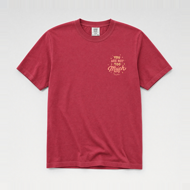 You Are Not Too Much Comfort Colors Tee Chili t-shirt, front