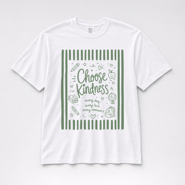 Choose Kindness Comfort Colors Tee White t-shirt, front