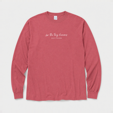 For the Tiny Humans Comfort Colors Long Sleeve T-Shirt Crimson long-sleeve, front