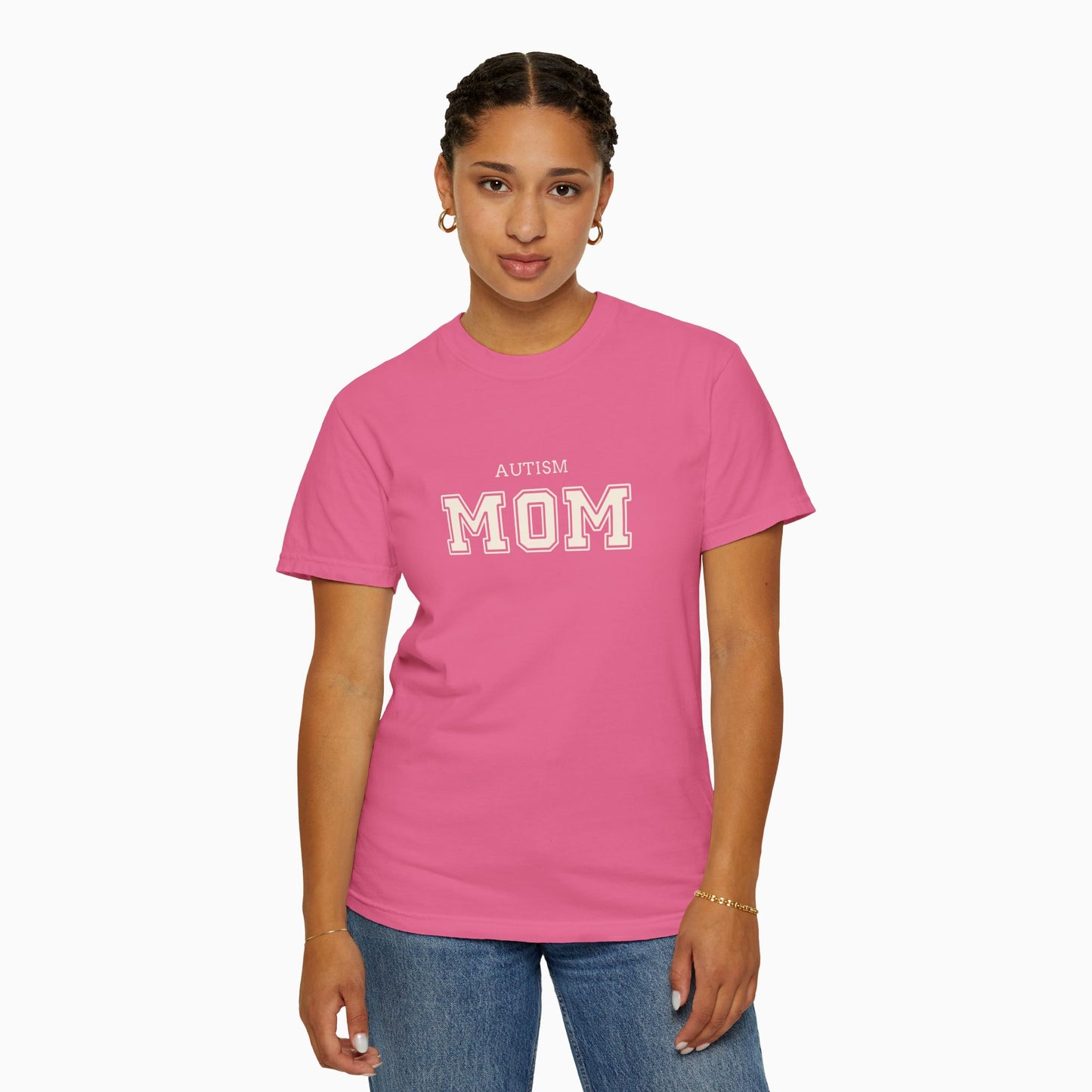 Autism Mom College Comfort Colors Tee