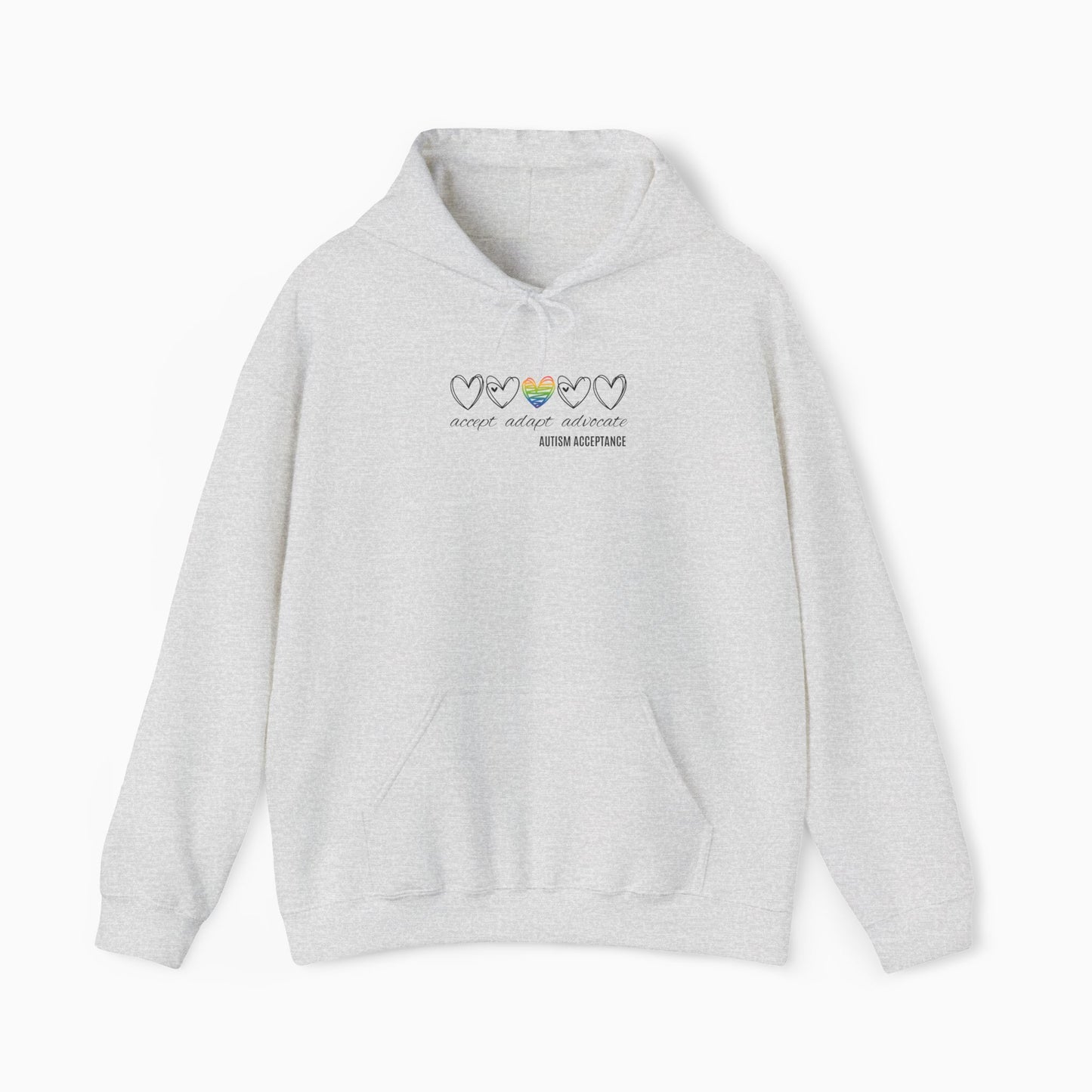 Accept Adapt Advocate Rainbow Love Heart Hoodie