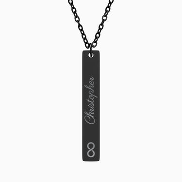Autism Accessories - Infinitely Loved Bar Necklace with Personalized Name Engraving - Daily Bloom