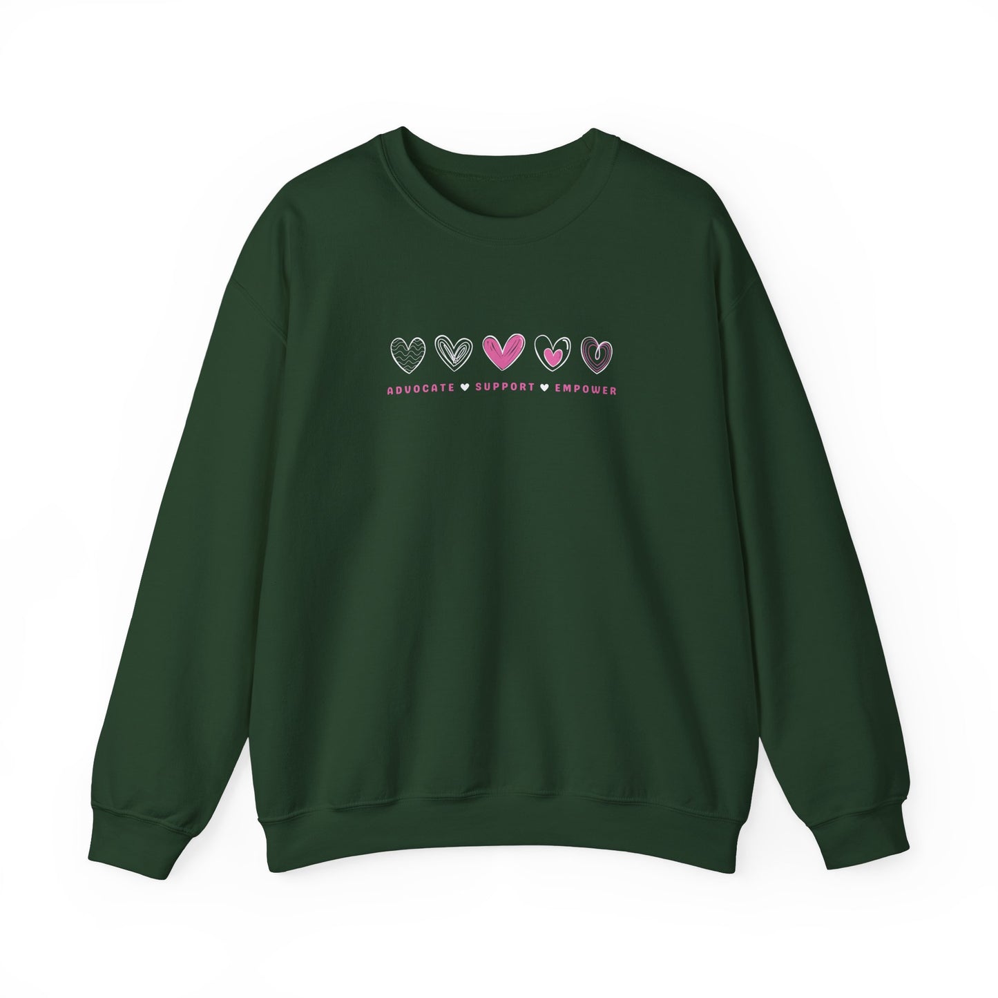 Advocate Support Empower Love Hearts Sweatshirt
