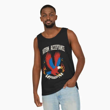 Autism Tank Top - Autism Acceptance Freedom Eagle Premium Tank Top - Daily Bloom