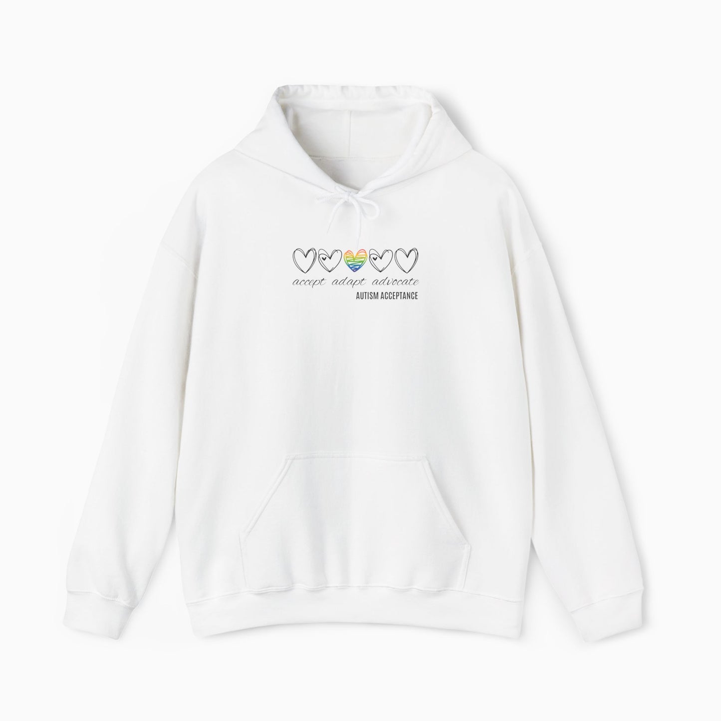 Accept Adapt Advocate Rainbow Love Heart Hoodie