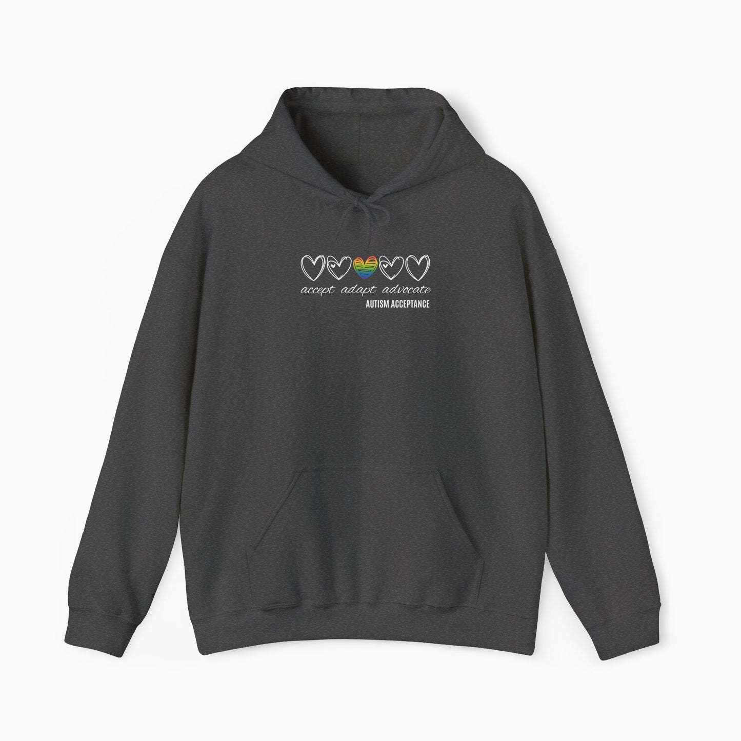Accept Adapt Advocate Rainbow Love Heart Hoodie