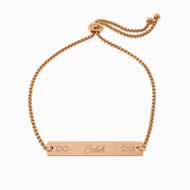 Autism Accessories - Infinitely Loved Bar Bracelet with Personalized Name Engraving - Daily Bloom