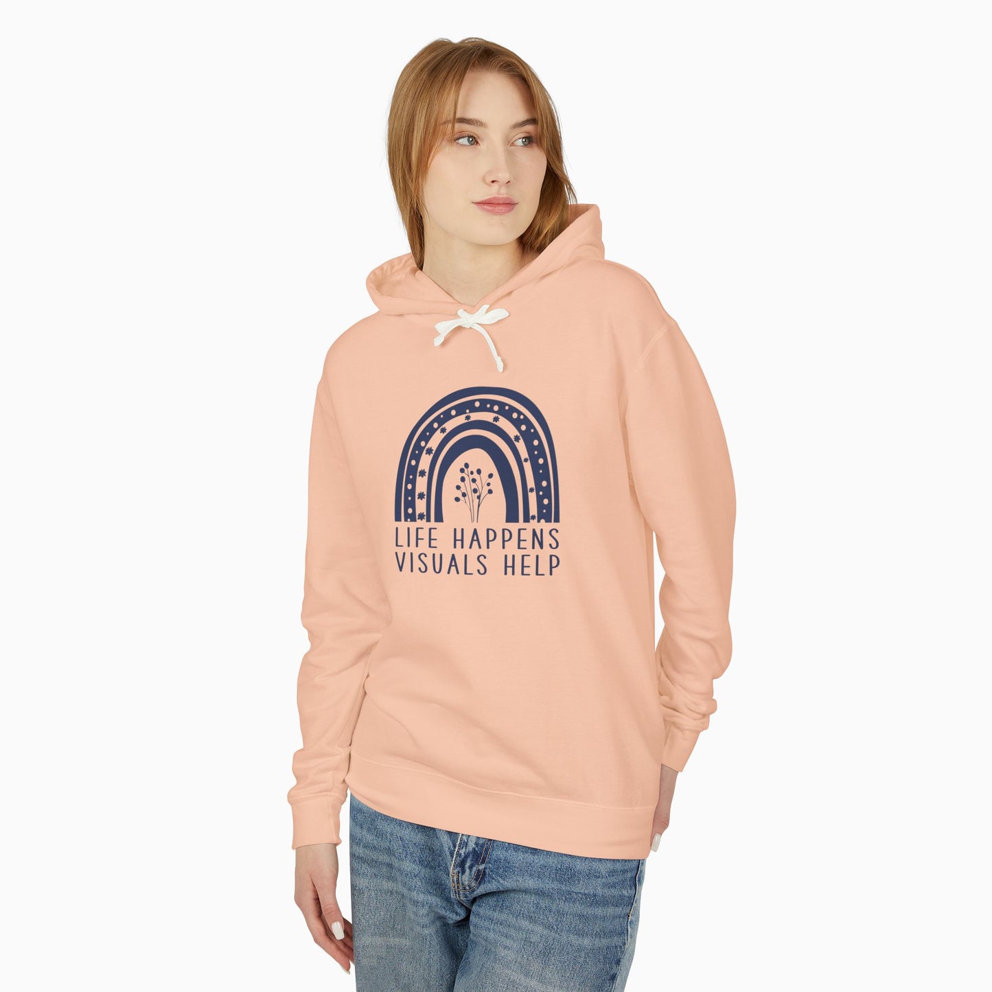 Life Happens Visuals Help Comfort Colors Lightweight Hoodie