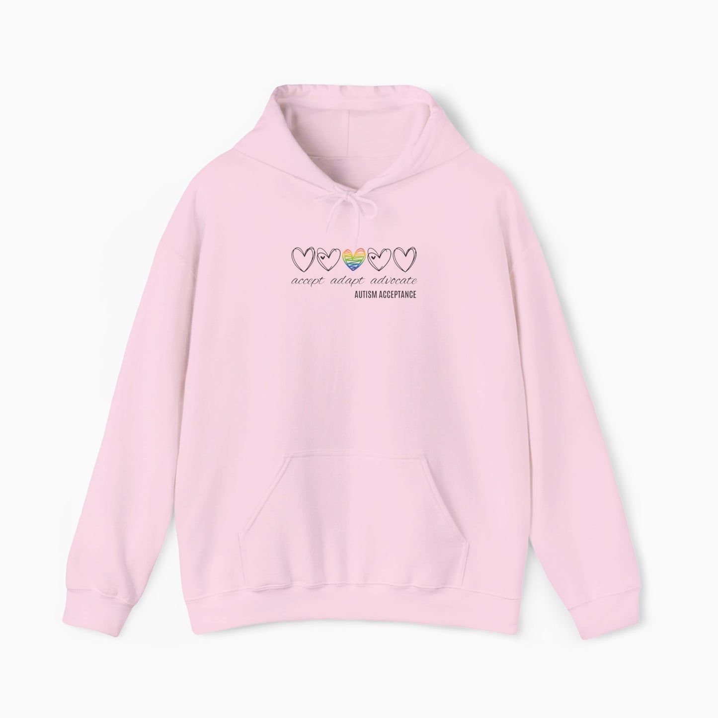 Accept Adapt Advocate Rainbow Love Heart Hoodie