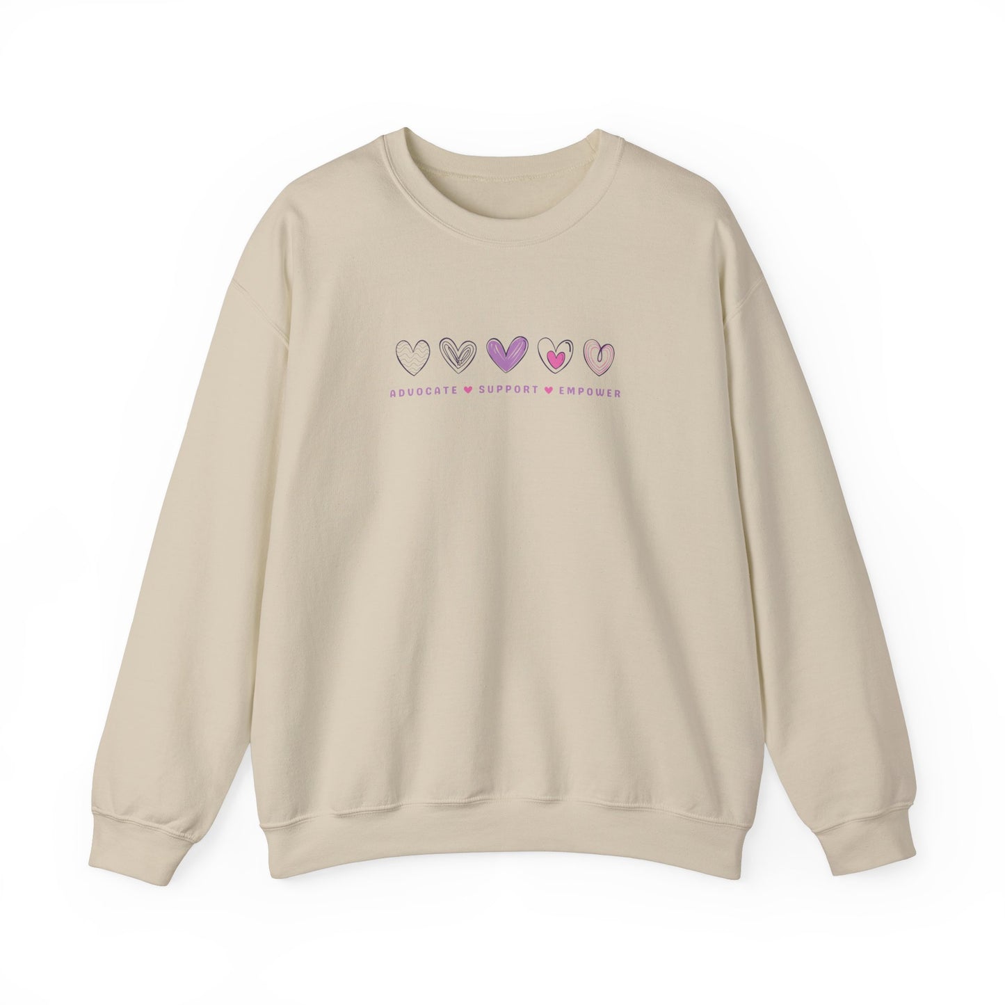 Advocate Support Empower Love Hearts Sweatshirt