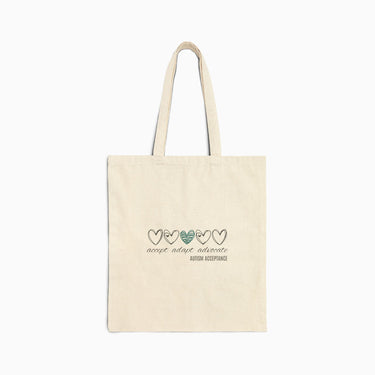 Autism Bags - Accept Adapt Advocate Love Hearts Tote Bag - Daily Bloom