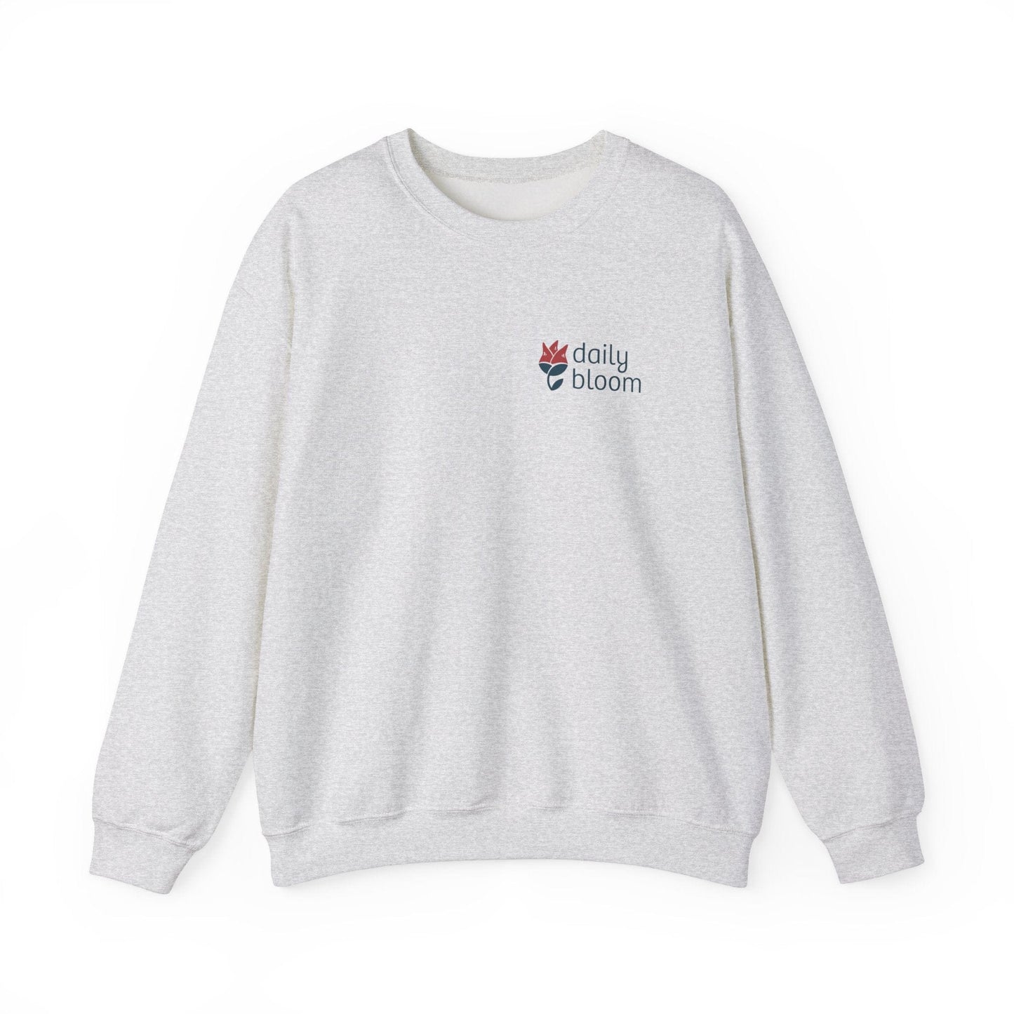 Daily Bloom Logo Sweatshirt-Ash-Neurodiversity, ADHD & Autism Awareness & Acceptance by Daily Bloom