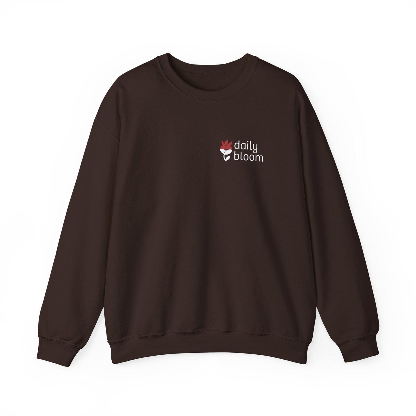 Daily Bloom Logo Sweatshirt-Dark Chocolate-Neurodiversity, ADHD & Autism Awareness & Acceptance by Daily Bloom