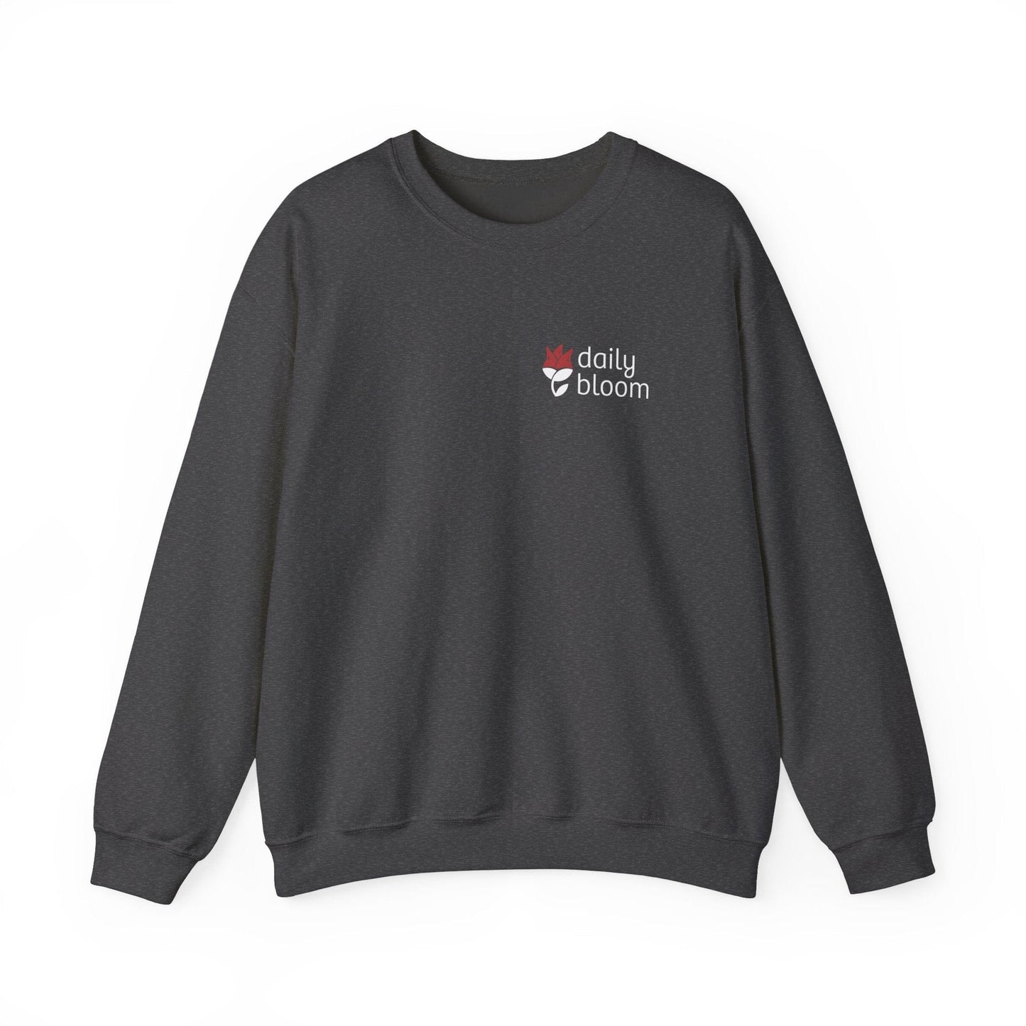 Daily Bloom Logo Sweatshirt-Dark Heather-Neurodiversity, ADHD & Autism Awareness & Acceptance by Daily Bloom
