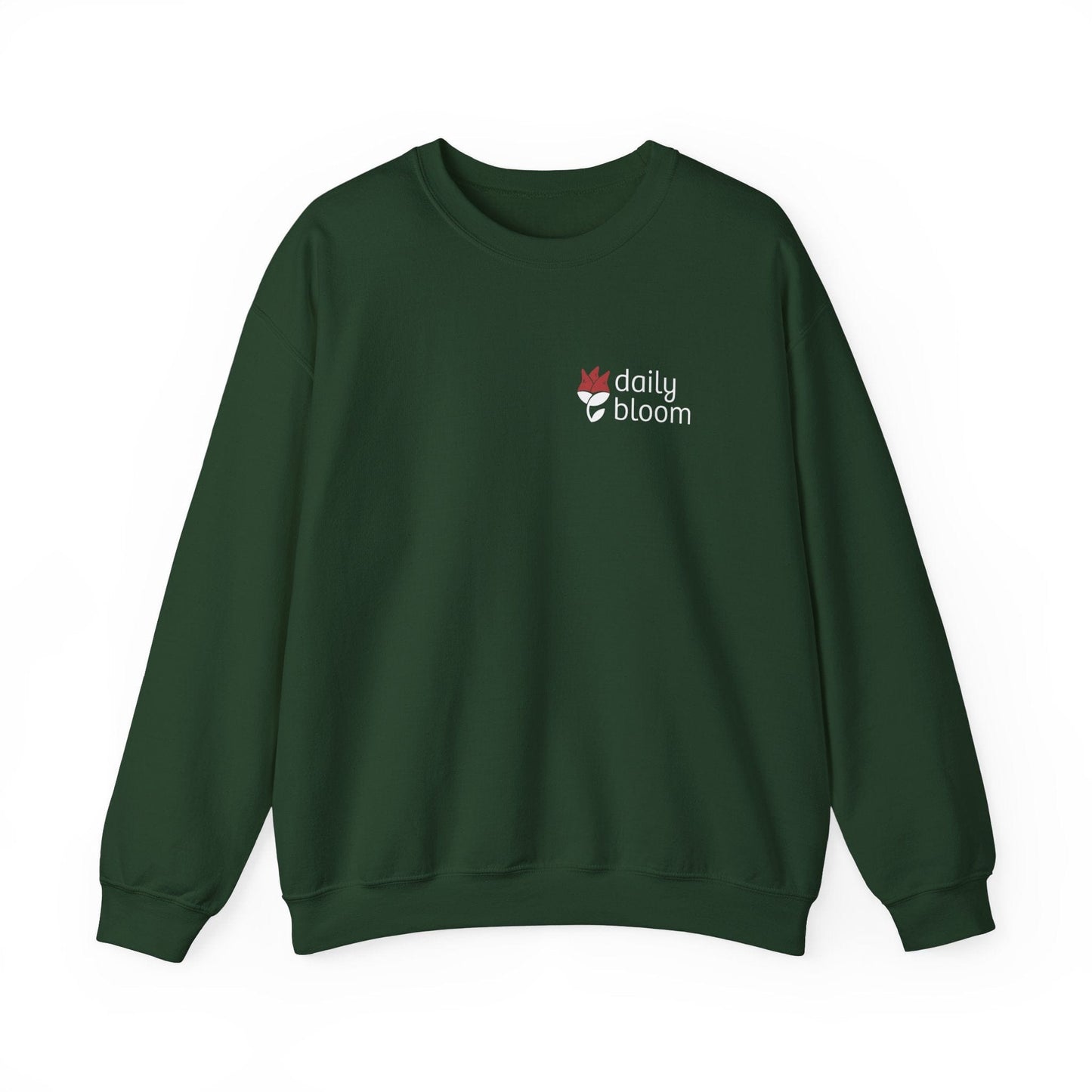 Daily Bloom Logo Sweatshirt-Forest Green-Neurodiversity, ADHD & Autism Awareness & Acceptance by Daily Bloom