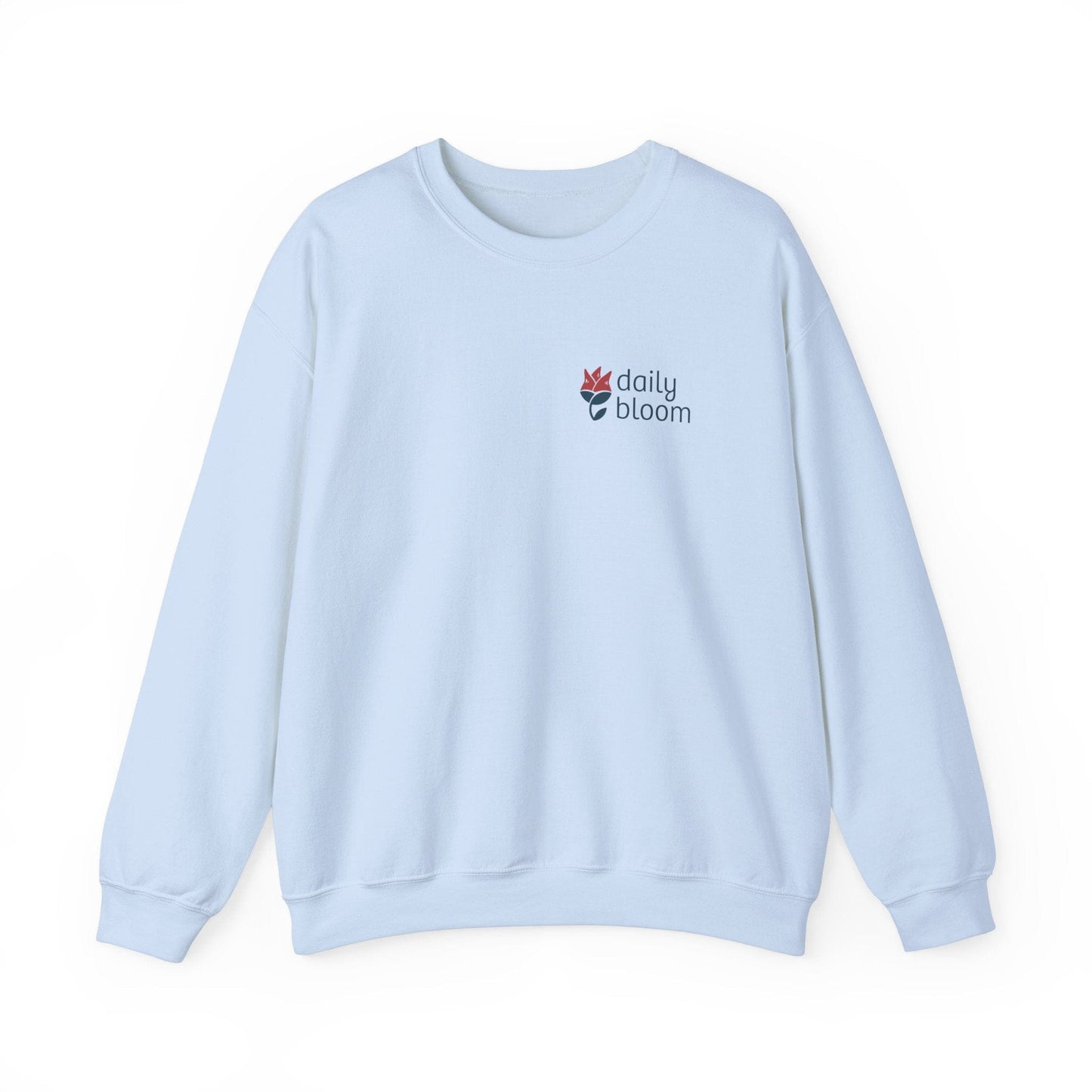 Daily Bloom Logo Sweatshirt-Light Blue-Neurodiversity, ADHD & Autism Awareness & Acceptance by Daily Bloom
