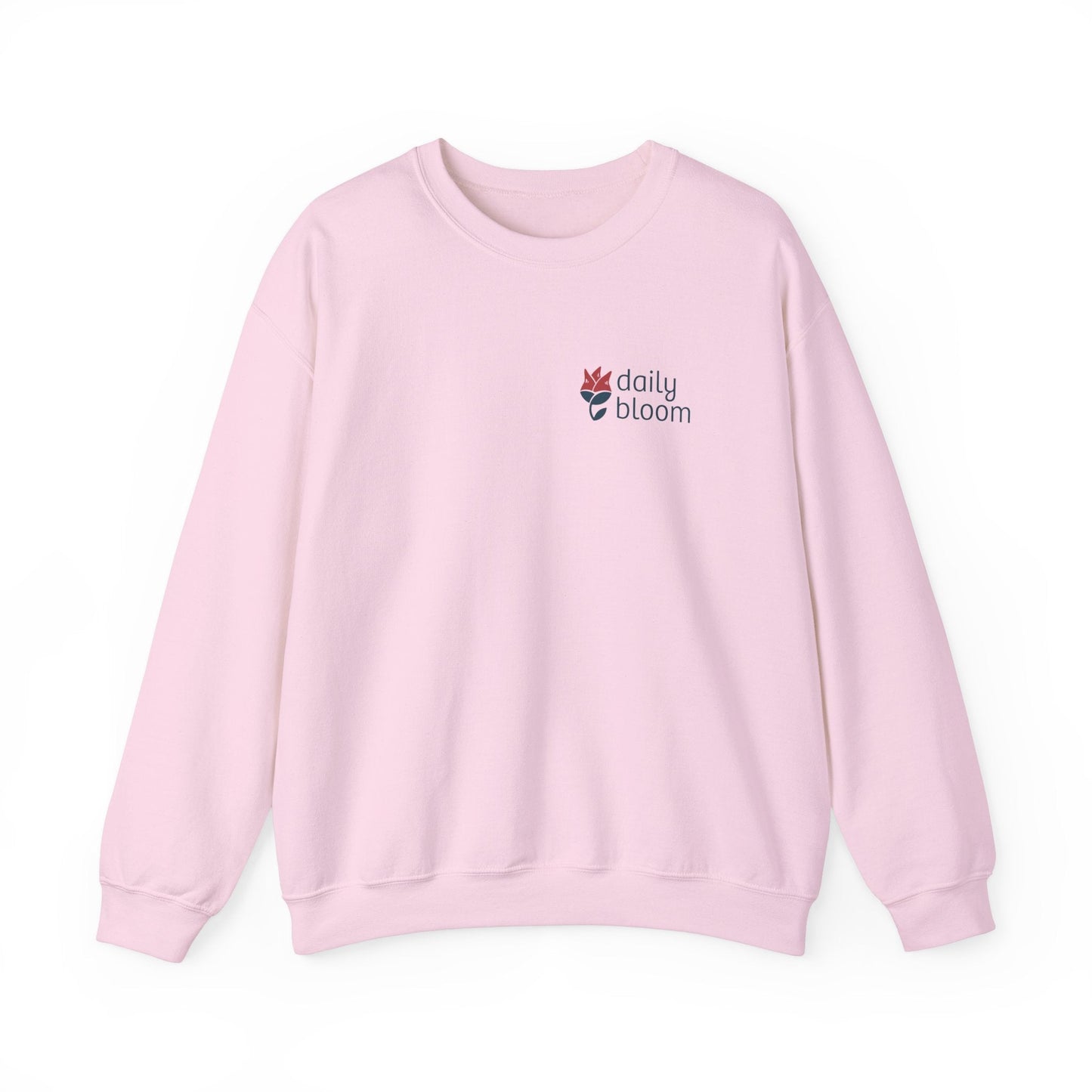 Daily Bloom Logo Sweatshirt-Light Pink-Neurodiversity, ADHD & Autism Awareness & Acceptance by Daily Bloom