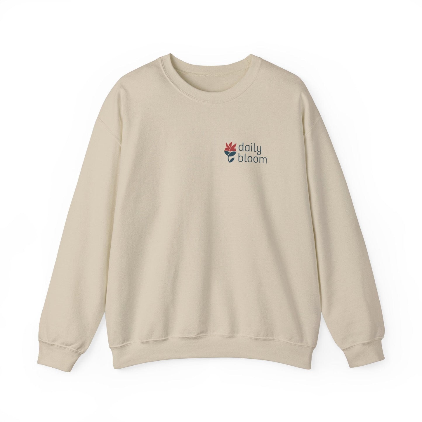 Daily Bloom Logo Sweatshirt-Sand-Neurodiversity, ADHD & Autism Awareness & Acceptance by Daily Bloom