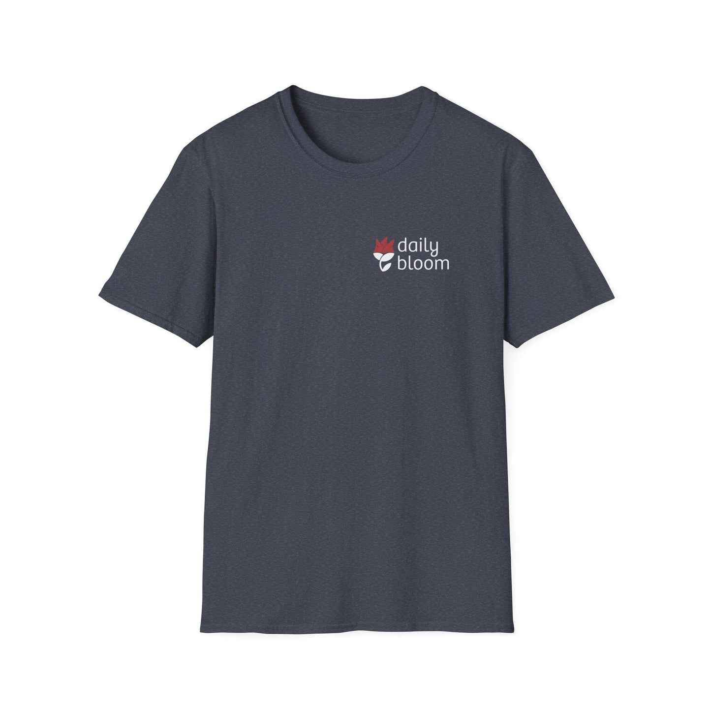 Daily Bloom Logo T-Shirt-Heather Navy-Neurodiversity, ADHD & Autism Awareness & Acceptance by Daily Bloom