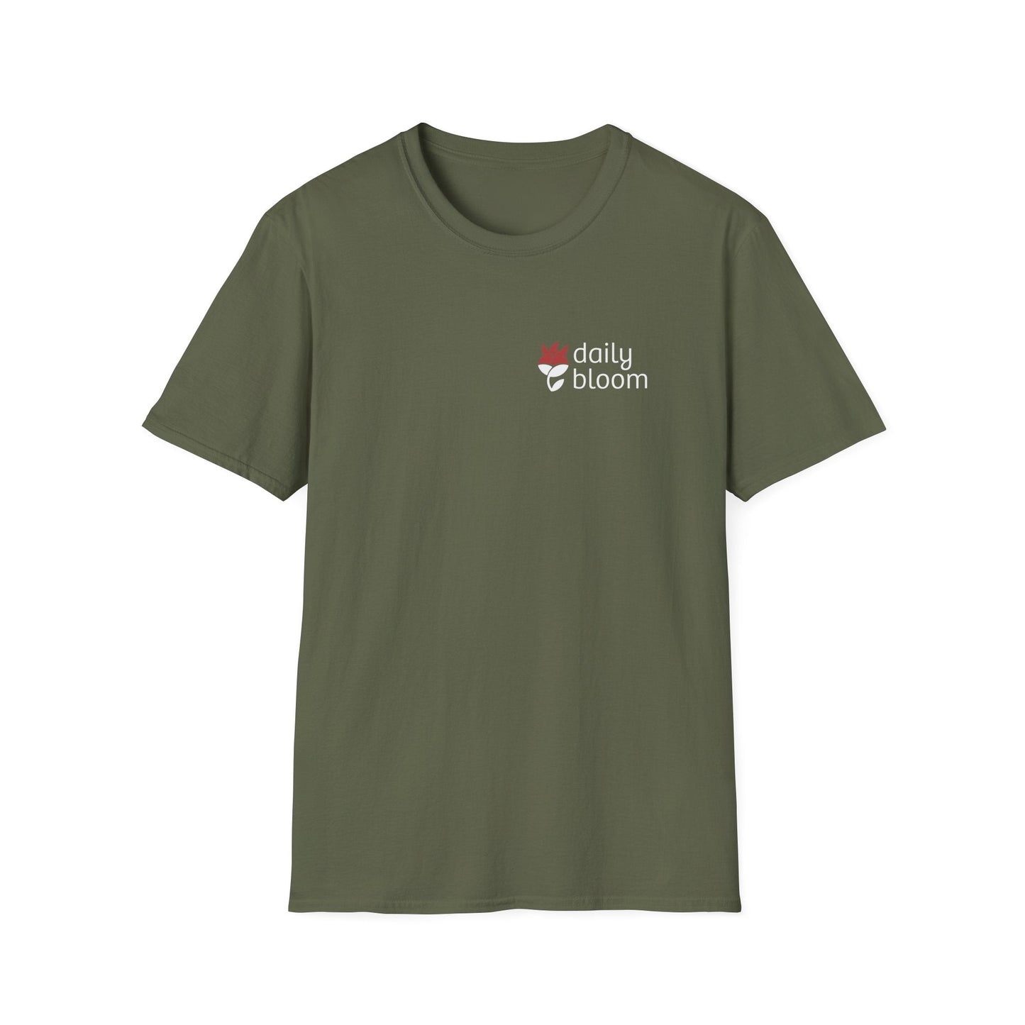 Daily Bloom Logo T-Shirt-Military Green-Neurodiversity, ADHD & Autism Awareness & Acceptance by Daily Bloom