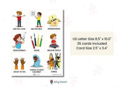 Autism Digital Download - Coping Skills Flashcards for Kids - Daily Bloom