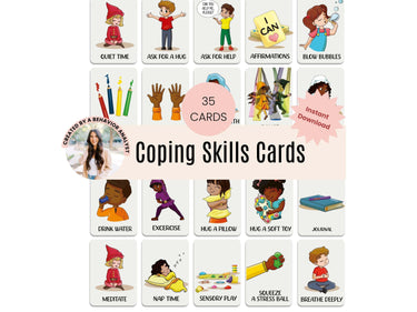 Autism Digital Download - Coping Skills Flashcards for Kids - Daily Bloom