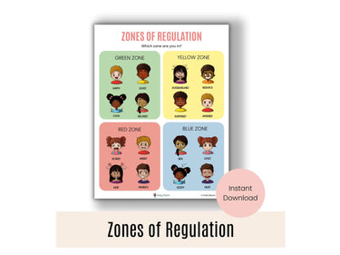 Autism Digital Download - Zones Of Regulation For Kids (US Letter) - Daily Bloom