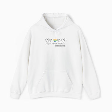 Autism Hoodie - Accept Adapt Advocate Rainbow Love Heart Hoodie - Daily Bloom