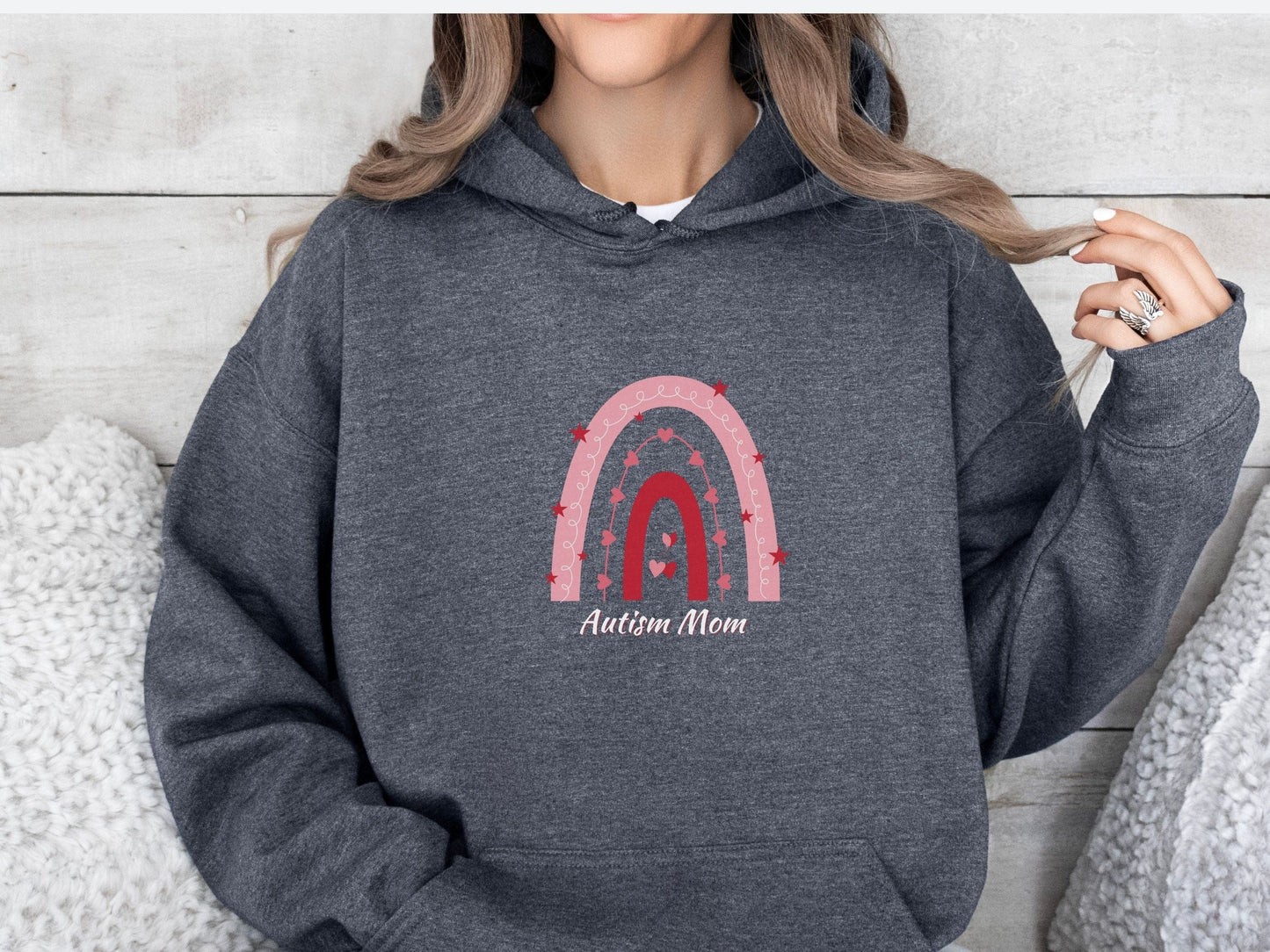 Autism Mom Rainbow Hoodie-Neurodiversity, ADHD & Autism Awareness & Acceptance Hoodie by Daily Bloom