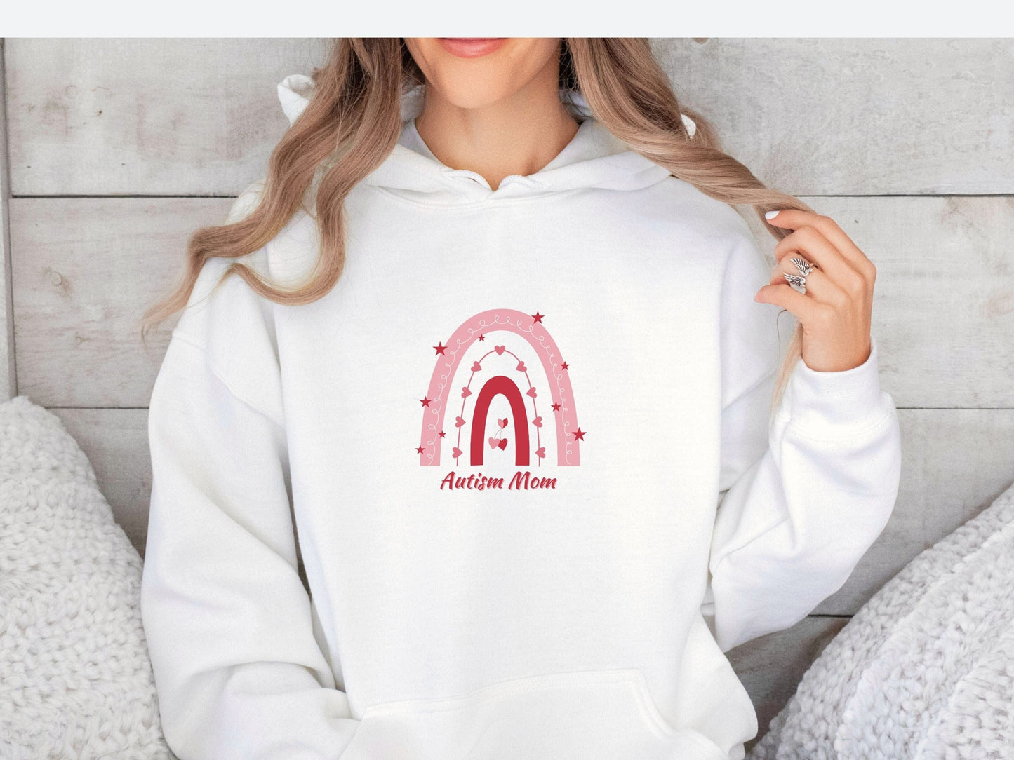 Autism Mom Rainbow Hoodie-Neurodiversity, ADHD & Autism Awareness & Acceptance Hoodie by Daily Bloom