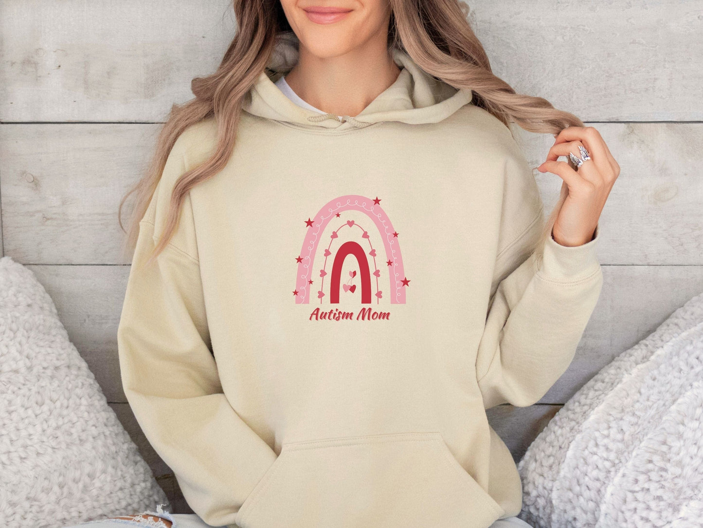 Autism Mom Rainbow Hoodie-Neurodiversity, ADHD & Autism Awareness & Acceptance Hoodie by Daily Bloom