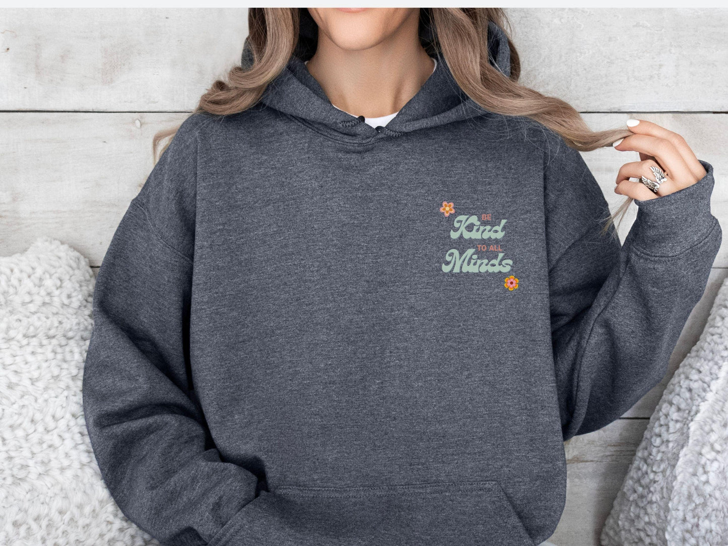 Be Kind to All Minds Hoodie-Neurodiversity, ADHD & Autism Awareness & Acceptance Hoodie by Daily Bloom