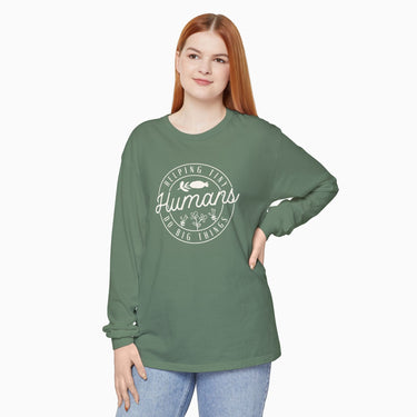 Autism Long - sleeve - Helping Tiny Humans Do Big Things Comfort Colors Long Sleeve T-Shirt - Daily Bloom