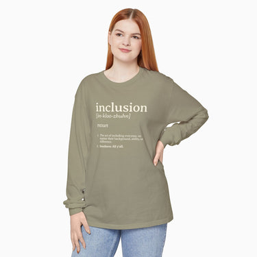 Autism Long - sleeve - Inclusion Definition Comfort Colors Long Sleeve T-Shirt - Daily Bloom