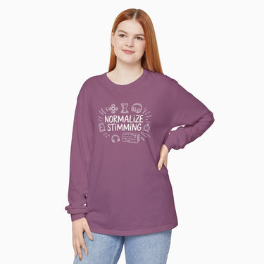 Autism Long - sleeve - Normalize Stimming Comfort Colors Long Sleeve T-Shirt - Daily Bloom