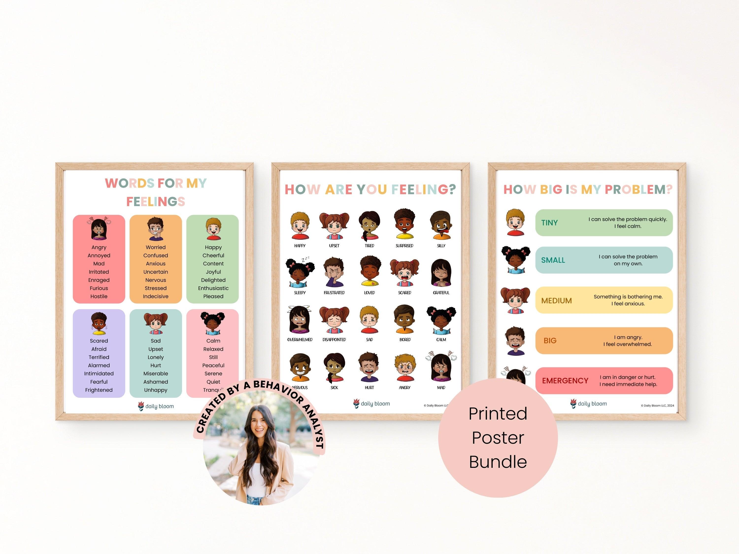Emotional Intelligence Printed Poster Bundle-Neurodiversity, ADHD & Autism Awareness & Acceptance Poster by Daily Bloom