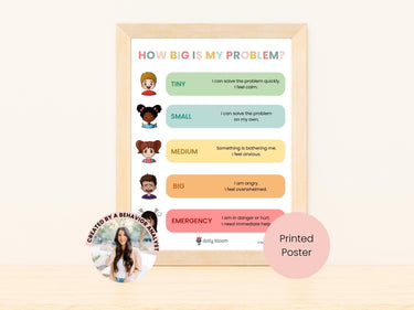 Autism Poster - How Big Is My Problem? - Problem Solving Printed Wall Poster - Daily Bloom