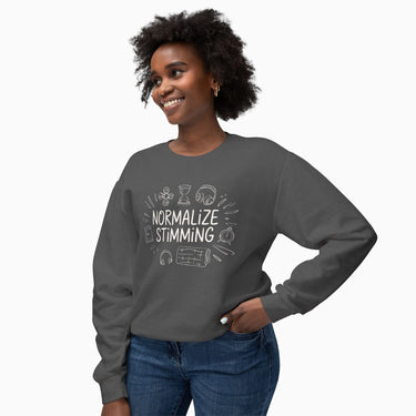 Autism Sweatshirt - Normalize Stimming Comfort Colors Lightweight Sweatshirt - Daily Bloom