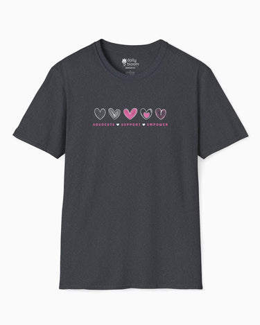 Autism T-Shirt - Advocate Support Empower Love Hearts Tee - Daily Bloom