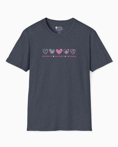 Autism T-Shirt - Advocate Support Empower Love Hearts Tee - Daily Bloom