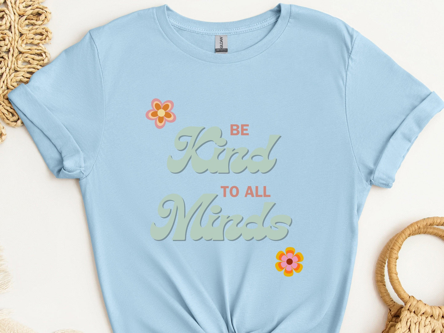 Be Kind to All Minds Tee-Light Blue-Neurodiversity, ADHD & Autism Awareness & Acceptance T-Shirt by Daily Bloom