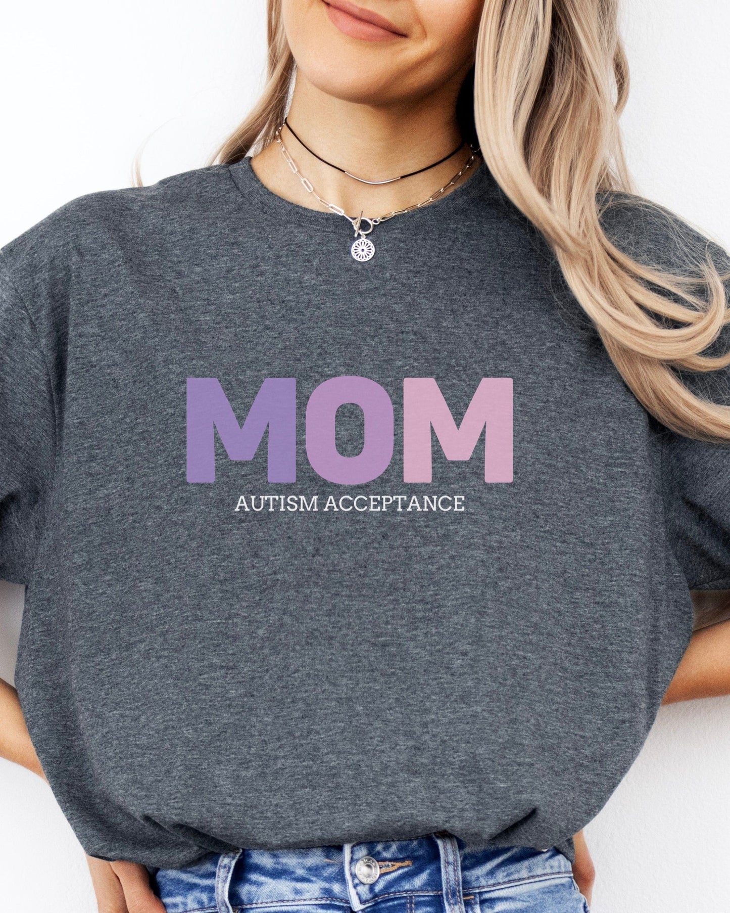 Mom Gradient Tee-Neurodiversity, ADHD & Autism Awareness & Acceptance T-Shirt by Daily Bloom