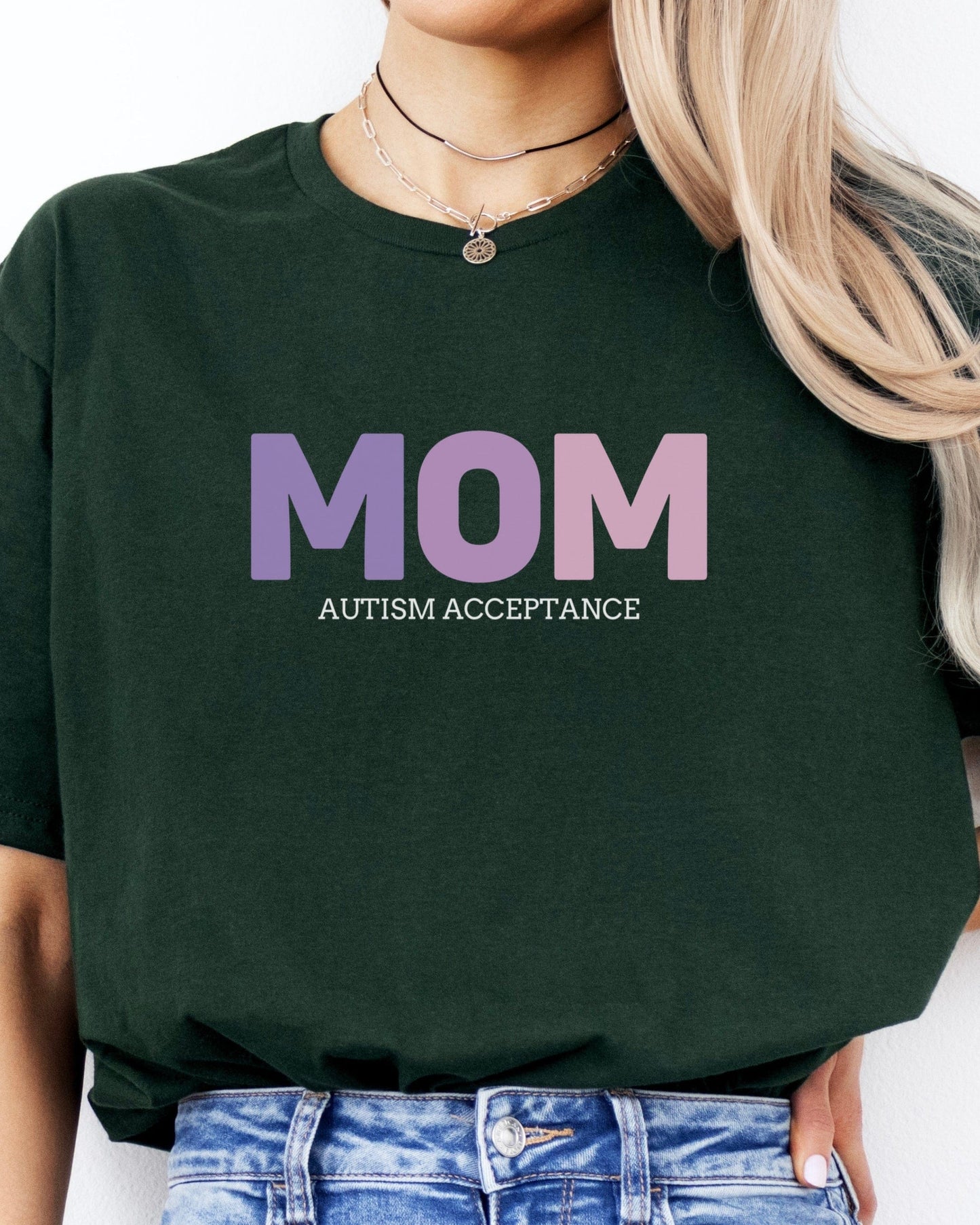 Mom Gradient Tee-Neurodiversity, ADHD & Autism Awareness & Acceptance T-Shirt by Daily Bloom