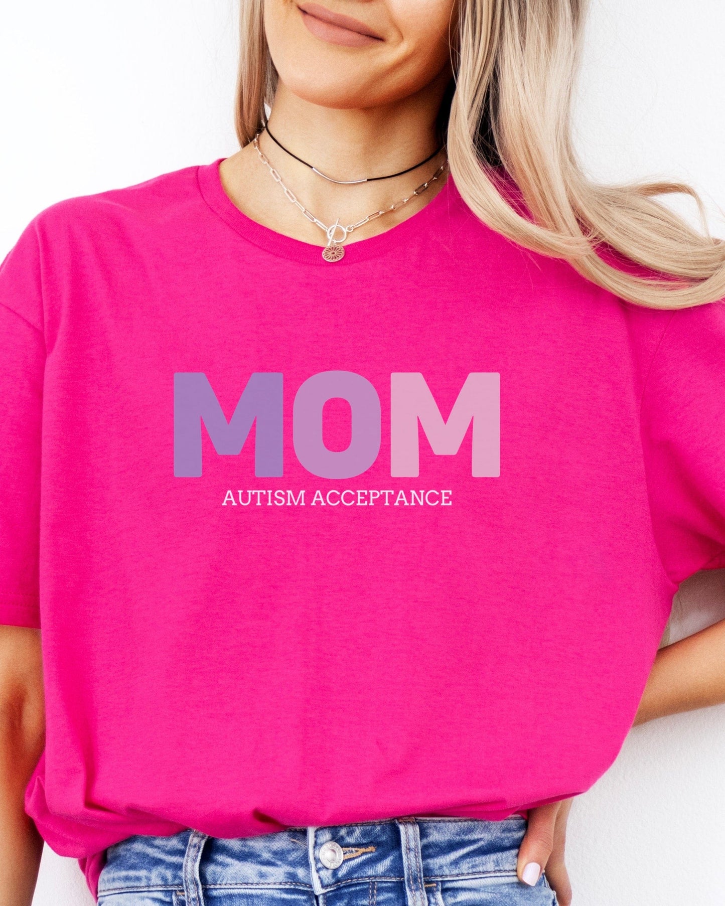Mom Gradient Tee-Neurodiversity, ADHD & Autism Awareness & Acceptance T-Shirt by Daily Bloom