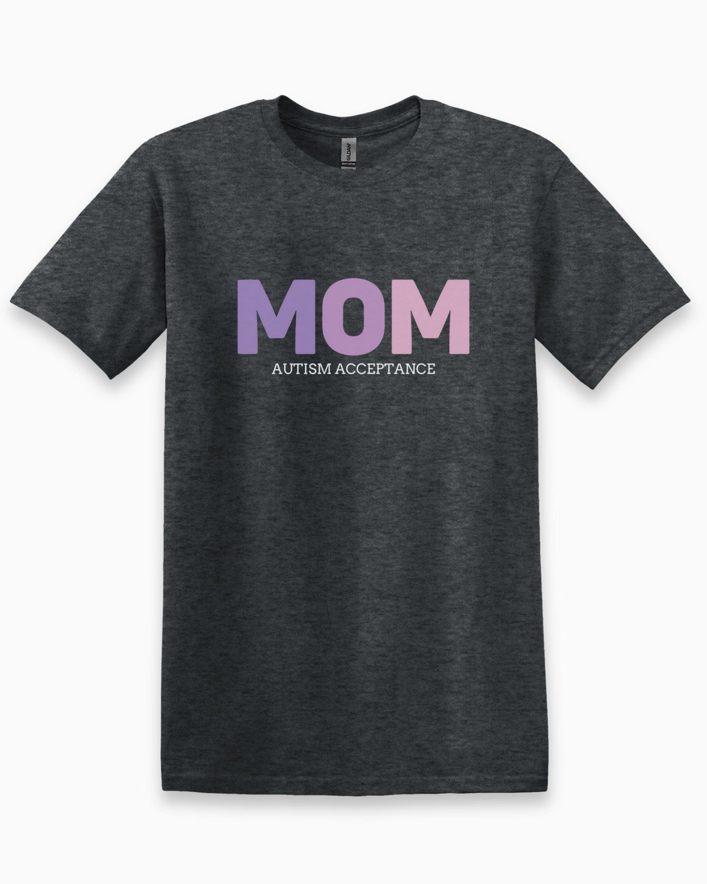 Mom Gradient Tee-Dark Heather Grey-Neurodiversity, ADHD & Autism Awareness & Acceptance T-Shirt by Daily Bloom