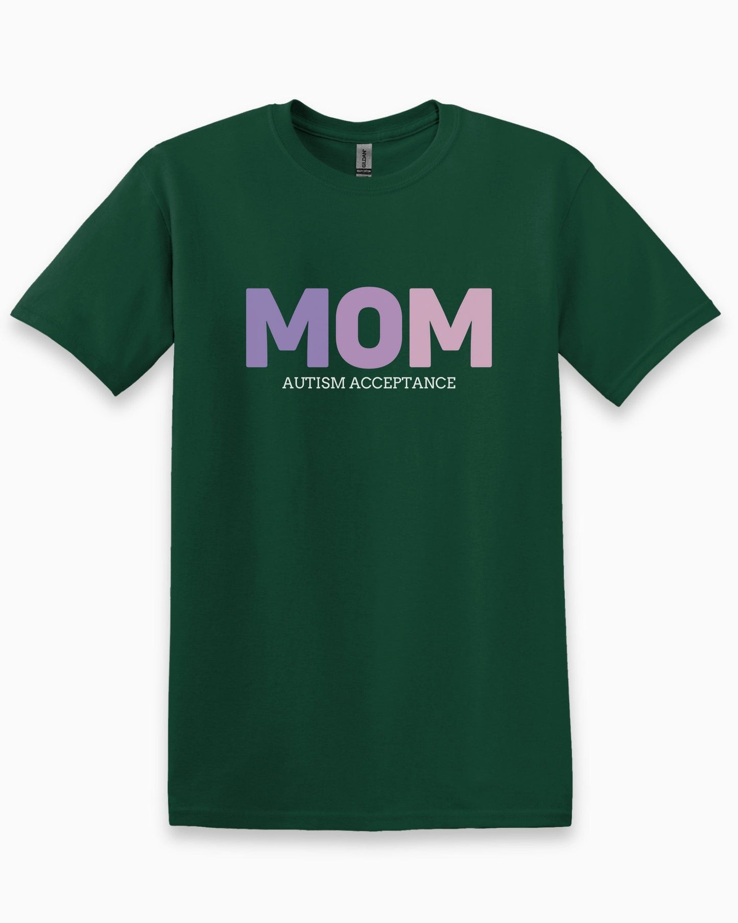 Mom Gradient Tee-Forest Green-Neurodiversity, ADHD & Autism Awareness & Acceptance T-Shirt by Daily Bloom