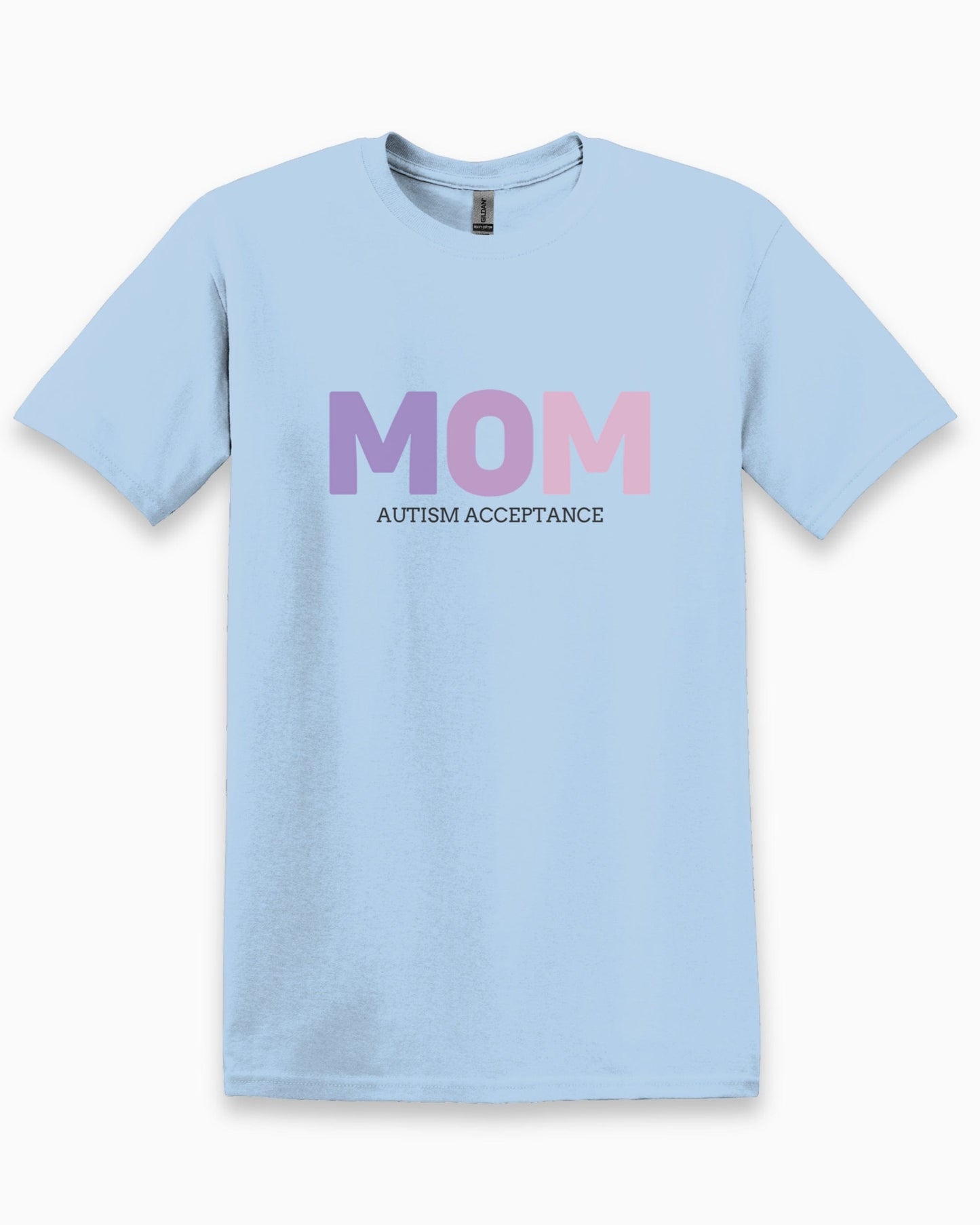 Mom Gradient Tee-Light Blue-Neurodiversity, ADHD & Autism Awareness & Acceptance T-Shirt by Daily Bloom